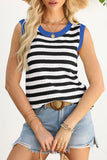 Striped Contrast Trim Sleeveless Sweater Vest- 3 Colors