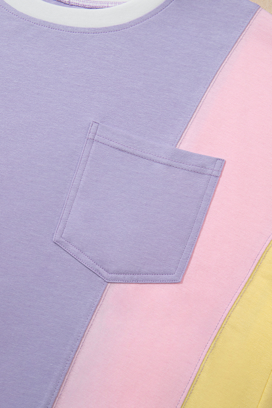 Pastel Color Block Patchwork Oversized T-Shirt