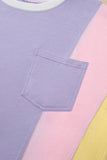 Pastel Color Block Patchwork Oversized T-Shirt