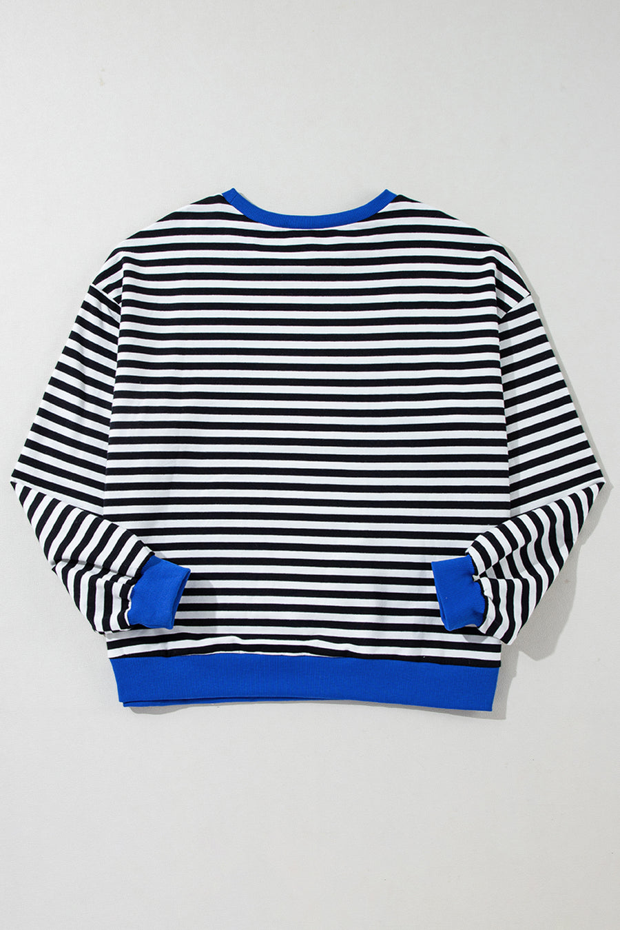 Striped Contrast Trim Oversized Sweatshirt- 4 Colors