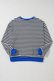Striped Contrast Trim Oversized Sweatshirt- 4 Colors