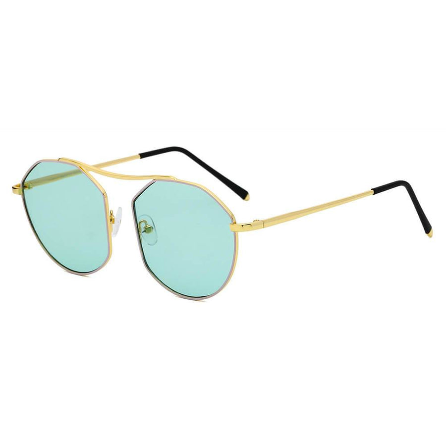 CHOCTAW Round Tinted Geometric Brow-Bar Fashion Sunglasses- 4 Colors