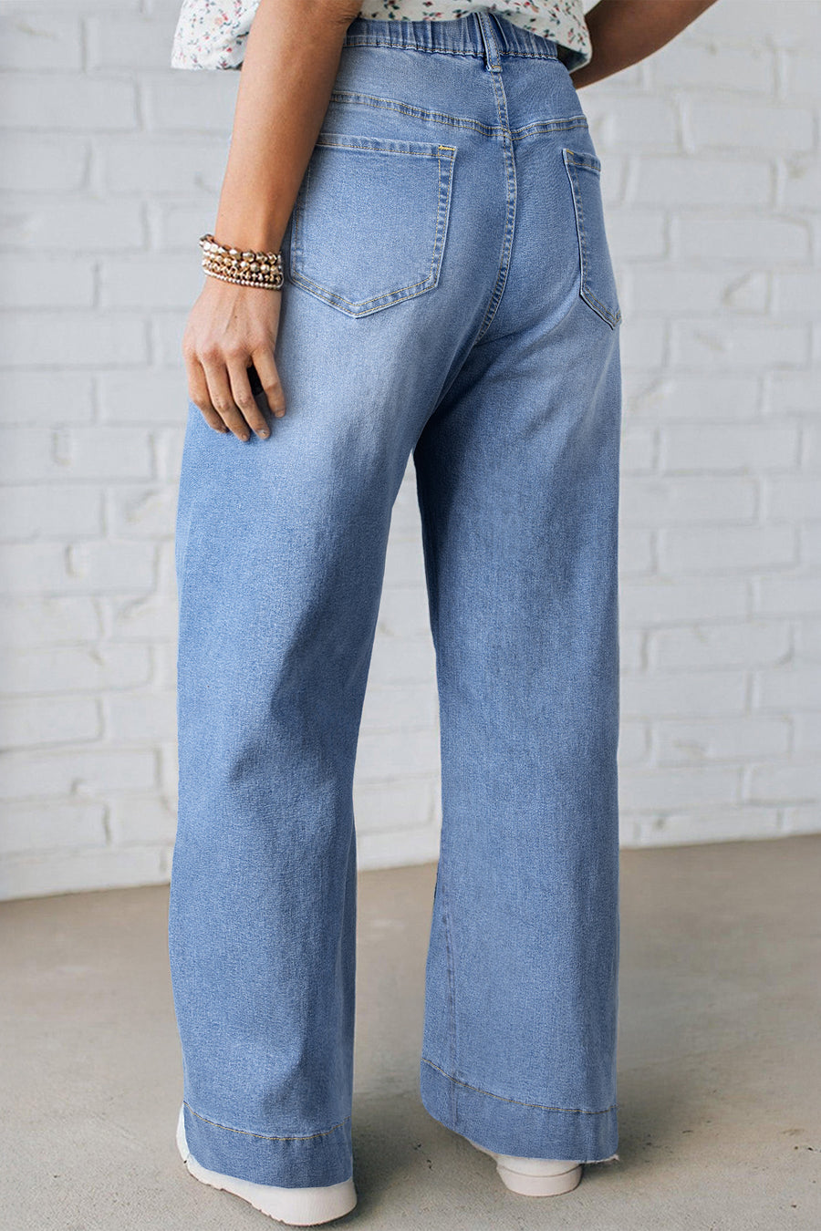 Plus Size Acid Wash Lace-Up Jeans- 4 Colors
