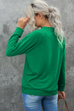Green Crew Neck Raglan Sleeve Sweatshirt
