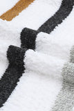 White Multi Striped Popcorn Drop Shoulder Pullover Sweater