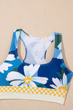Floral Print Cutout Racerback High-Waist Tankini- 2 Styles