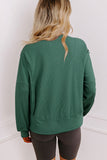 Thermal Knit Drop Shoulder Split Hem Sweatshirt- 2 Colors