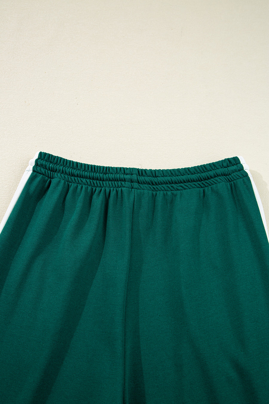 Green Varsity Striped Pullover Top & Loose Drawstring Pants Set