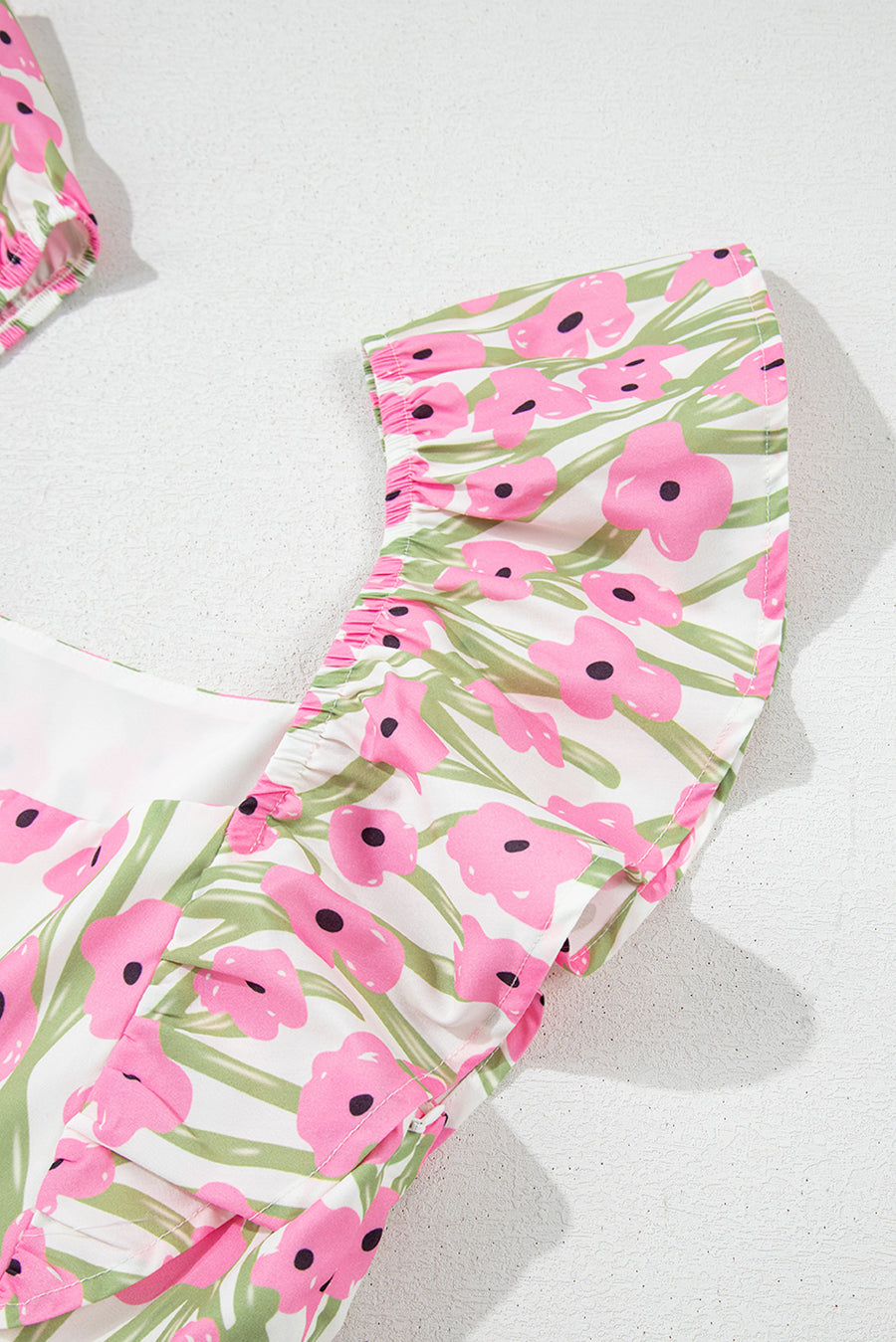 Floral Print Square Neck Ruffled Strap Maxi Dress- 2 Colors