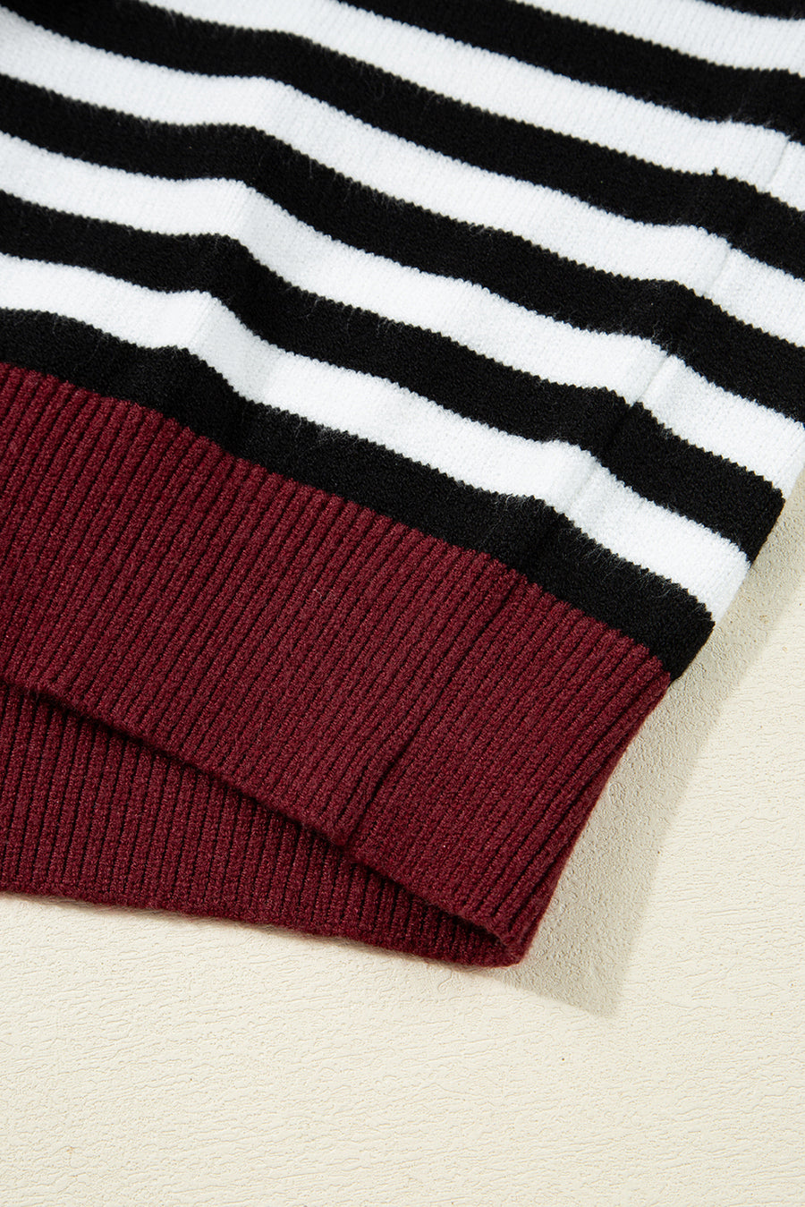Striped Color Block Patchwork Long Sleeve Sweater