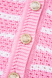 Striped V-Neck Button-Up Knit Vest- 2 Colors