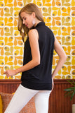 High Neck Pleated Top With Waistband- 5 Colors