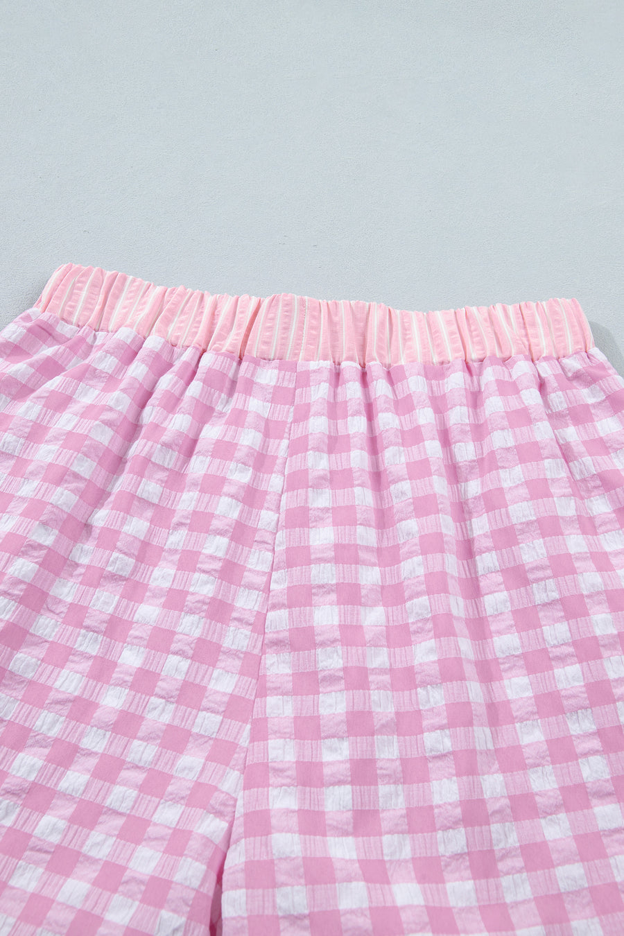 Gingham and Striped Ruffle Trim Lace Tie Shorts- 3 Colors