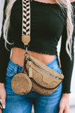 Floral & Geometric Strap PU Crossbody Bag With Coin Purse