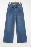 Ashleigh Blue Multi-Button High-Waist Wide Leg Jeans