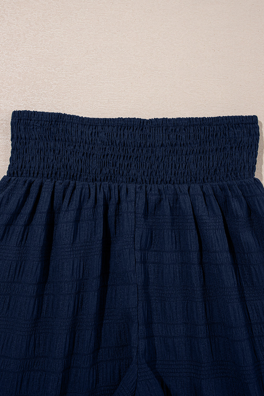 Textured Ruffle Blouse and Shirred High-Waist Shorts Set- 5 Colors
