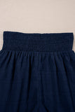 Textured Ruffle Blouse and Shirred High-Waist Shorts Set- 5 Colors