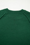 Evergreen Exposed Seam Raglan Sleeve Crew Neck Sweater