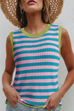 Striped Contrast Trim Sleeveless Sweater Vest- 3 Colors