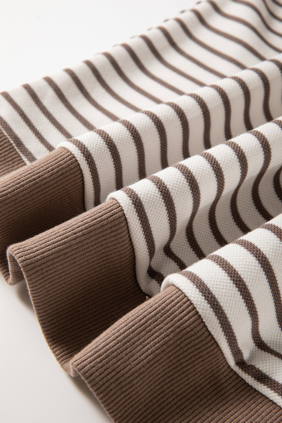Striped Ruffle Sleeve Crew Neck T-Shirt- 3 Colors