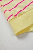 Striped Overlap Back Drop Shoulder Pullover Sweatshirt- 2 Colors