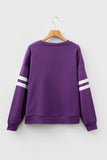 Varsity Striped Sleeve Loose Fit Sweatshirt- 8 Colors