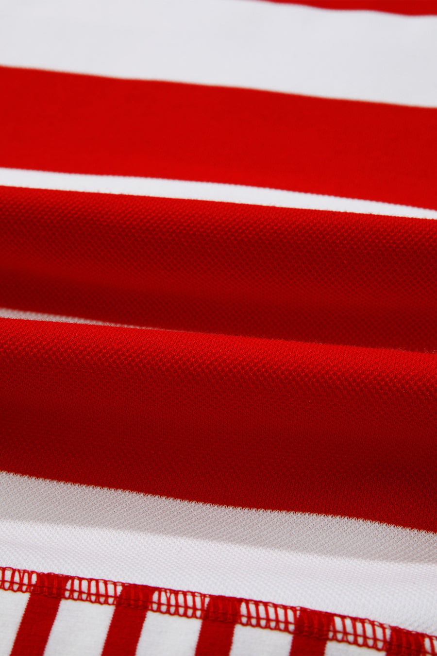 Red Striped Sequin Bows Short Sleeve Oversized Top