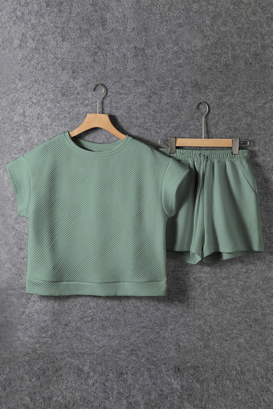 Textured Short Sleeve Top and Shorts Set- 7 Colors