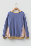 Color Block Waffle Knit Patchwork Oversized Sweatshirt- 3 Colors