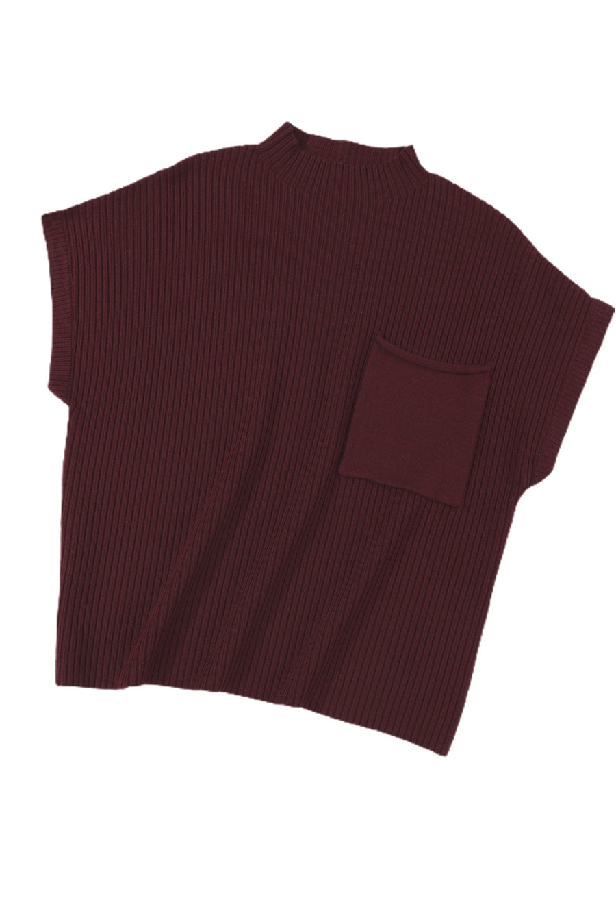 Green Pocket Ribbed Knit Short Sleeve Sweater- 9 Colors