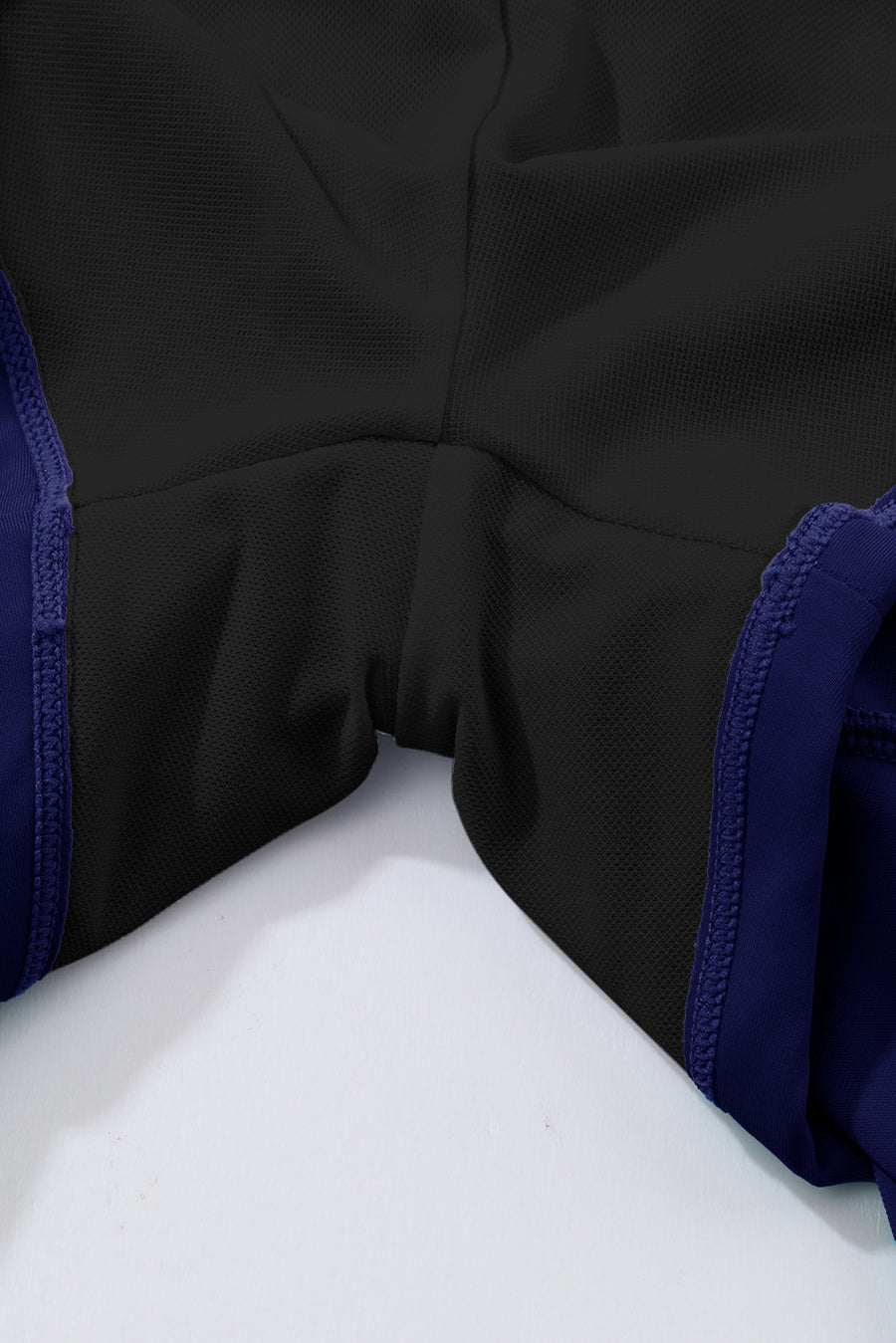 Navy Blue Drawstring Elastic Waist Built-In Brief Swim Shorts