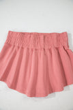 Cropped Tee and Curved Hem High Waist Skort Set- 2 Colors