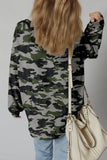 Camouflage Print Exposed Seam Drop Shoulder Sweatshirt- 2 Colors