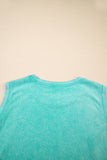 Yellow Cream Solid Color Washed Sleeveless Top Split Skort Cotton 2pcs Outfit
