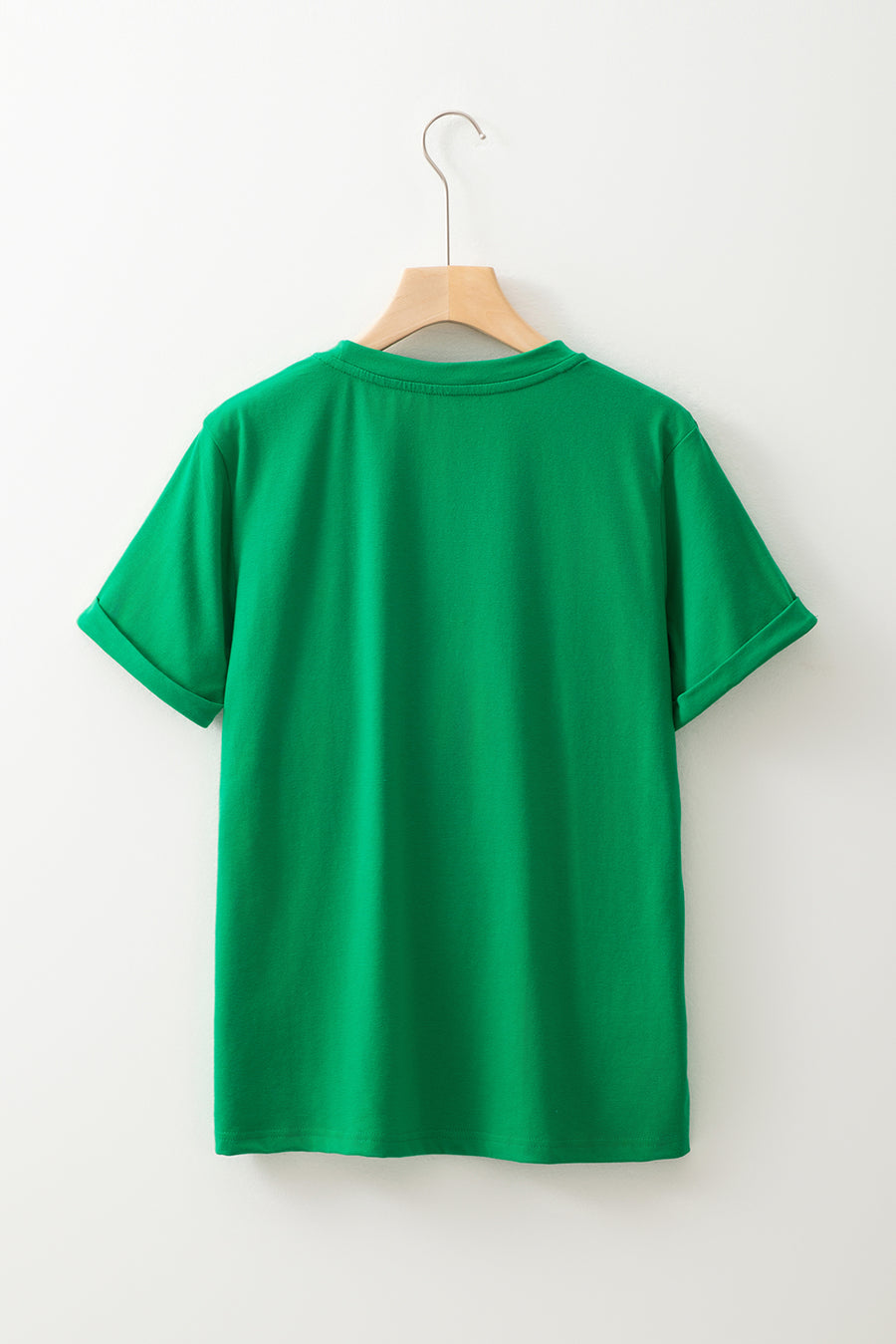 Basic Crew Neck Rolled Sleeve T-Shirt- 12 Colors