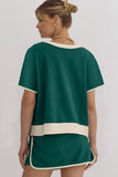 *Pre-Order* Color Block Drop Shoulder T-Shirt and Skort Set- 5 Colors