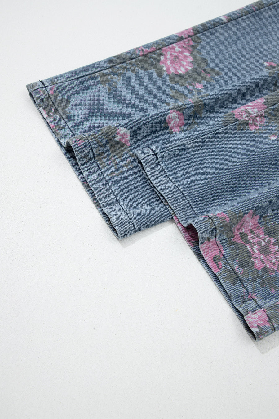 Floral Print Elastic Waist Pull-On Jeans