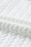 White Chenille Letter Patch Quilted Sweatshirt- 2 Styles