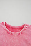 Sachet Pink Mineral Wash Raw Edge Ruffle Mini Dress