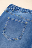 Plus Size Acid Wash Lace-Up Jeans- 4 Colors