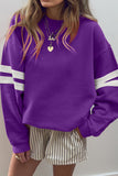 Varsity Striped Sleeve Loose Fit Sweatshirt- 8 Colors