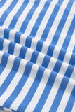 Striped Tie Front Contrast Trim Crew Neck T-Shirt Mini Dress- 3 Colors