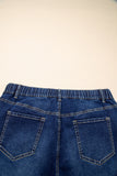 Plus Size Acid Wash Lace-Up Jeans- 4 Colors