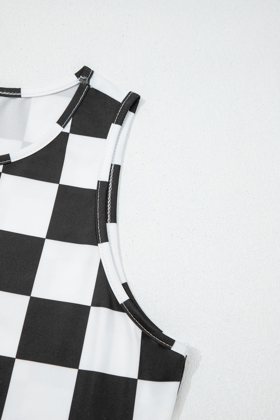 Checkered Slim Fit Print Tank Top- 2 Colors