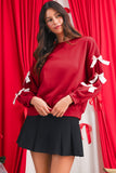 Red & White Bows Crew Neck Sweatshirt