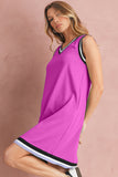 Contrast Trim V-Neck Sleeveless Mini Dress- 2 Colors