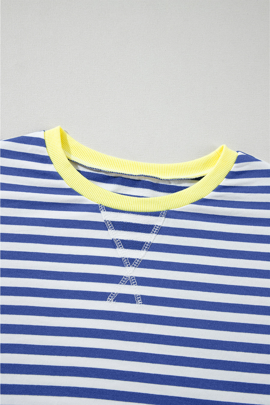 Striped Contrast Trim Oversized Sweatshirt- 4 Colors