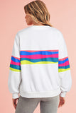 Green Multicolored Wavy Striped Crew Neck Long Sleeve Top- 2 Colors