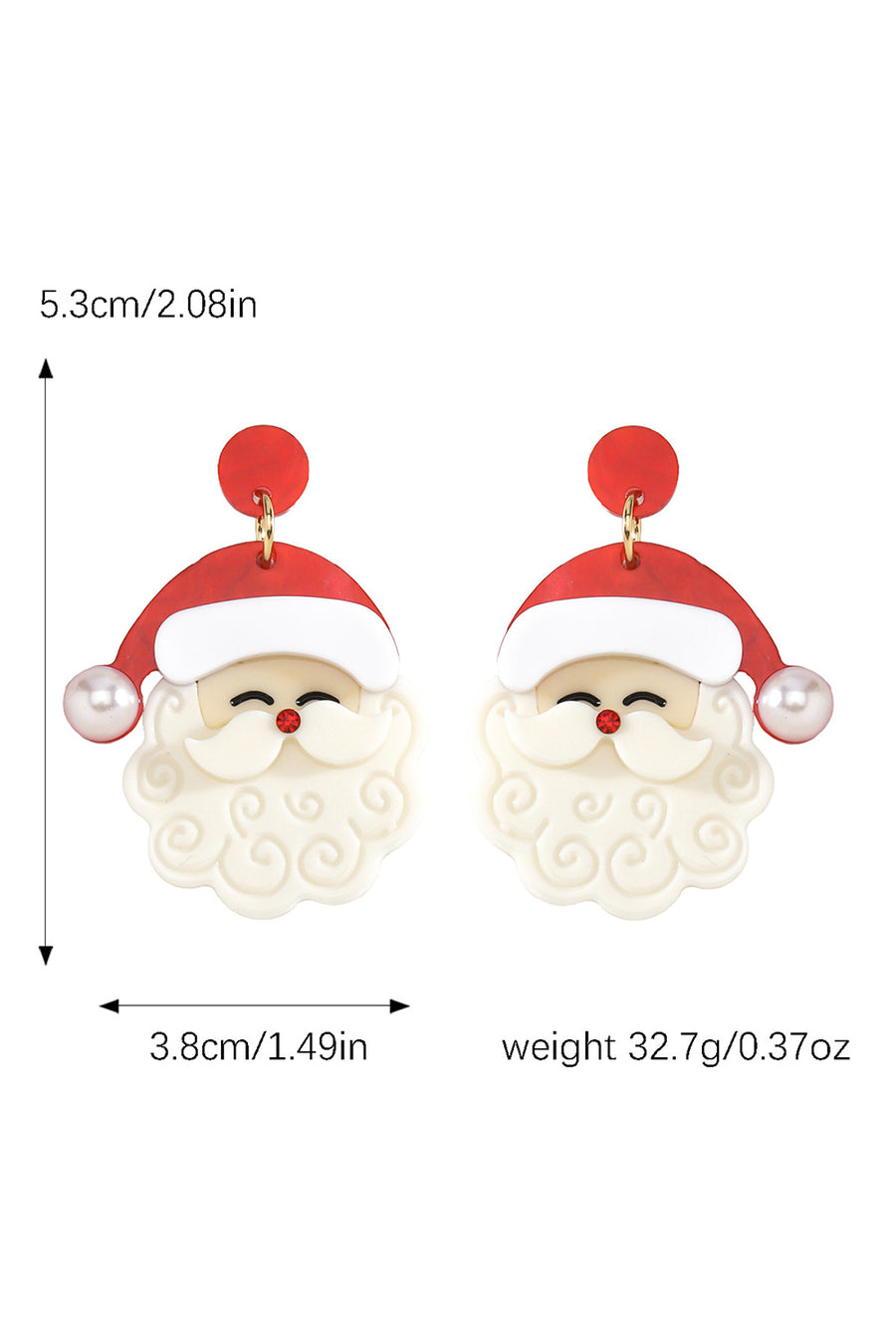 Pearl Santa Earrings- 2 Colors