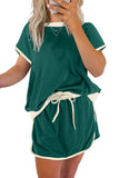 *Pre-Order* Color Block Drop Shoulder T-Shirt and Skort Set- 5 Colors